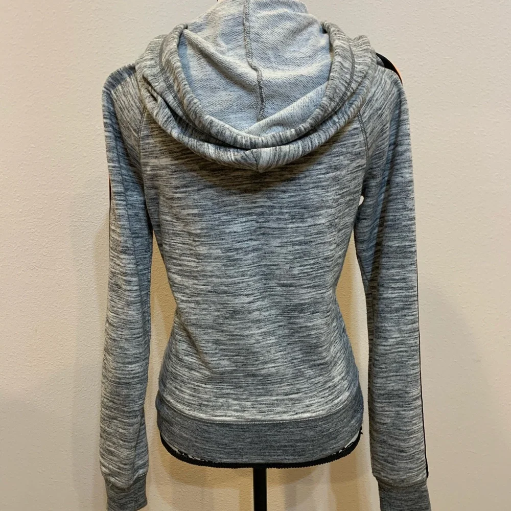 Pink Victoria’s Secret Hoodie Zip Sweatshirt Athleisure Top Heather Gray sz XS